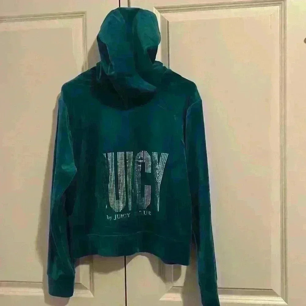 Juicy Couture Womens Plus Hoodie w Mid Rise Velour Pant Set NWT Y2K style 2X